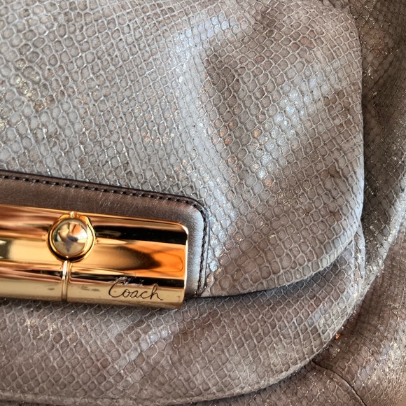 Coach Kristin Hobo Metallic Embossed Python - Picture 2 of 9